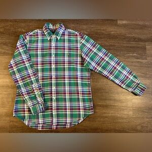 Polo Ralph Lauren Men’s Madras Plaid Button Down Shirt Large Long Sleeve C40